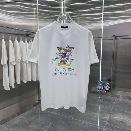 Lv 2025春夏新款短袖T恤 个性印花 男女同款宽松版 S M L Xl Xxl 五个码 黑色 白色 酒红色