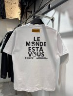 款号：Zmr39# Louis Vuitton 路易威登人类与地球秀场会展菲董员工印花短袖T恤 新款Lv 25Ss Uniforms For pharrell