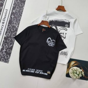 尺码S-2Xl掌柜推荐 福神Evisu2025新款手刷式海鸥标志印花短袖T恤 原版面料高版本高品质 网红明星同款 背后以不同形态展现Evisukuro标志印花