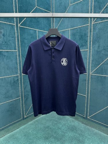 纪梵希 25Ss新款提花针织短袖Polo衫 男款 深蓝色，高版本！ 码数：S.M.L.