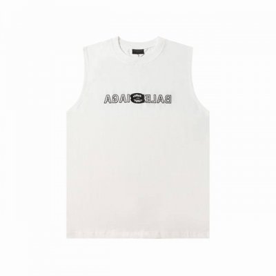 341款 新款 balenciga 巴黎世家 联名前后幅Ogo字母绣花加绣花背心 标准全身绣花技术 纯棉柔软面料 对色定染面料 超精细平网印花工艺 潮流感十足