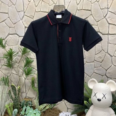 panda版本 供货 #代购级 巴宝莉 Burberry博柏利 Logo字母刺绣短袖polo衫 黑色 巴宝莉 2025Ss夏季新款字母Logo翻领polo衫 经