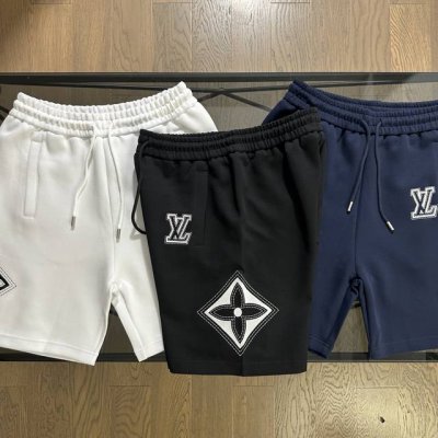 Lv 路易威登 2025夏季新款驴家刺绣短裤休闲五分裤 口袋采用Lv精密刺绣，采用大毛圈设计，松紧腰围，抽绳自带Logo设计，包边包条，定制抽绳Logo，三标齐
