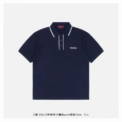 gucci 古驰 25Ss G字母领口撞色polo短袖 购入原版开发 面料采用 G原版定制全棉 胸前进口机激光刺绣 每个字母定位 上身立挺 落肩Os宽大版型 辅