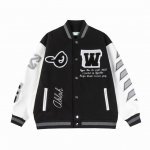 l5 Offwhile毛巾绣棒球服外套 -万针刺绣毛巾绣工艺 -重工五金配件一比一还原 M L Xl Xxl