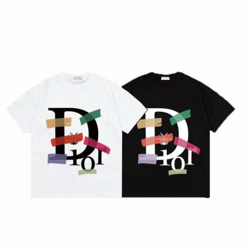 上新款号： D1023 Dior 迪奥 2025Ss印花字母短袖T恤 -面料：260G双纱纯棉短袖，配套320G纯棉罗纹 原版面料 官方同款 男女同款 颜色：黑