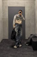 3080# 官网1比1复刻做法.Acne Studios25刺绣蝴蝶涂鸦重工洗水工艺.耐看百搭不挑人穿搭.阔腿版型.面料柔软舒适度拉满.新款.高品质重工水洗复杂