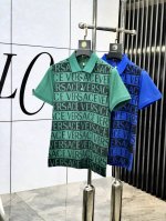 范思哲。2025春夏系列新品男士时尚经典翻领Polo时尚单品设计，更加时尚舒适，高标准定制，进口高丝光双面棉质珠地面料质感非常细腻，H品牌Logo工艺，细节工艺