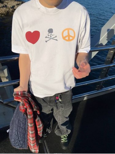 892# 新款Mastermind Mmj Love印花 骷髅骨头 短袖T恤 新款美式高街男女街头潮流宽松短袖 定制头层皮织带 丝绒织带 采用280克 纯棉双沙