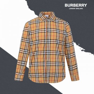 款号Sl36 Burberry巴宝莉经典格子衬衫男女同款对格，经典格子纯棉衬衫，宽松版型衬衫怎么穿都好看 衬衫一直以来都是这个季节必不可少的单品 一件好的衬衫凸