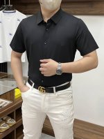 Armani 阿玛尼-2540Ss夏季新款 时尚大爆款翻领衬衫 休闲时尚外穿 内搭必备款 舒适好看上身可见 定制进口高端丝光面料 手感细腻丝滑有质感 上身舒适透