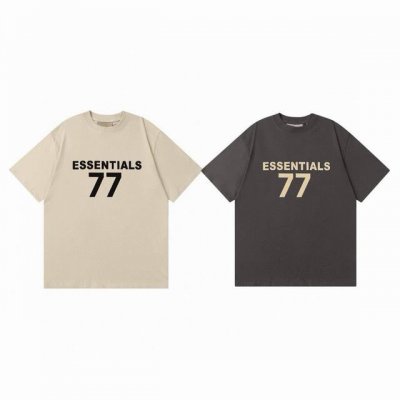 fear Of God Fog Essential复线经典77植绒字母Logo印花圆领短袖T恤 Color：小麦色 黑色 Size：S M L Xl Numbe