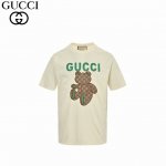 Gucci 古驰 老花贴布小熊刺绣短袖 定织克重230针织棉，21支有机麻棉混纺面料，原身布切捆条做罗纹，原版定染颜色，采用进口田岛刺绣3D立体1.1定位，打底