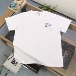 120 高版本 2025新款Loewe罗意威刺绣错位Logo图案字母绣花休闲情侣宽松短袖T恤，独一无二的活性环保面料染色，进口田岛机器刺绣，32支双纱精梳纯棉爽