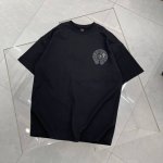 高版本Chrome Hearts克罗心 皮标马蹄十字短袖！前后贴皮设计 皮上面都有开模十字微标，面料使用 克全棉双纱面料 区别于市场低克重普通货 ，纹路清晰可见