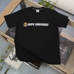 高版本 2025新款Aape反光猿人字母Logo图案印花休闲情侣圆领短袖T恤，余文乐同款，面料采用32支双纱精梳纯棉，爽滑手感，纯棉不起球不起毛，面料厚度280