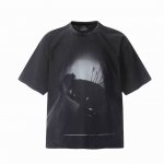 Vt9226 Travis Scott斯科特联名Utopia Tour乌托邦巡演惊悚人像数码直喷印花复古水洗做旧短袖T恤 小领口设计 白墨数码直喷印花 高街复古
