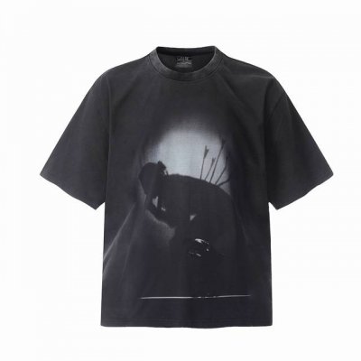 Vt9226 Travis Scott斯科特联名Utopia Tour乌托邦巡演惊悚人像数码直喷印花复古水洗做旧短袖T恤 小领口设计 白墨数码直喷印花 高街复古