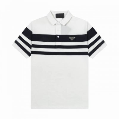 品牌 普拉达 prada 面料 纯棉丝光珠地 克重 260 颜色 黑色 白色 尺码 M-Xxl 原版定制1 1细节还原 三标Logo齐全 高端定制 珠地布短袖p