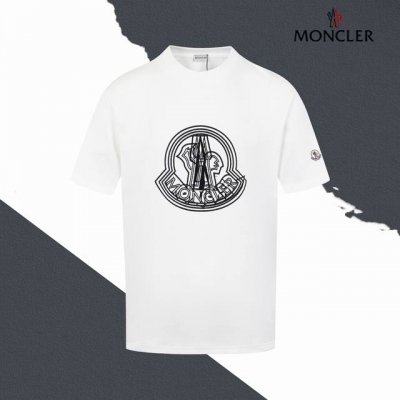 款号Sl147 monlet蒙口胸前大标袖口刺绣圆领短袖 刺绣 贴标 情侣同款 全套包装 三标齐全 区别市场通货 随意对比 纯棉280克高克重32支双纱 不起球