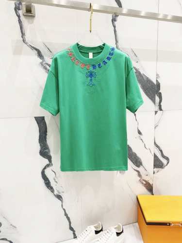 Chrome Hearts 克罗心320克洗水短袖 领口刺绣梵文Logo十字架贴布工艺 官方同步 1:1原版开模 时尚个性 百搭潮流 纯原品质 原版洗水面料 吊