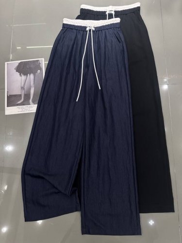 Alo-小众新款 前中小标撞色阔腿裤 夏季薄款面料 版型超好 上身超显瘦休闲时尚潮流 百搭不挑身材 两色 Smlxl