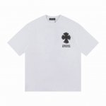 高版本Chrome Hearts克罗心 喷墨印花刺绣梵文十字短袖！前后重工刺绣，面料使用32支 克全棉双纱面料 区别市面低克重普通货 ，纹路清晰可见，质感柔软细