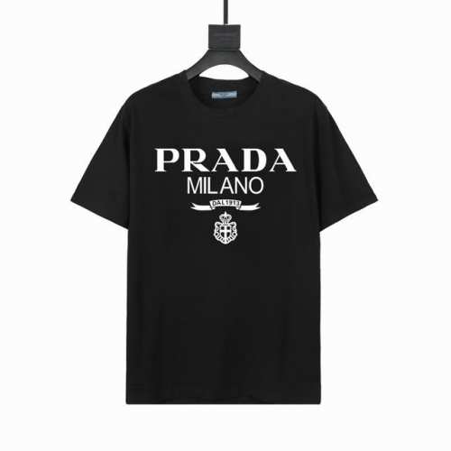 ff561#P90 顶级高品 prada 普拉达短袖T恤 高端32S双纱280克面料 印花采用超高品质不脱胶工艺 超高克重高密度超高品质 经过高温缩水定型 毛料