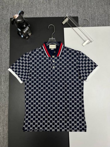 GuccⅠ 古驰 满印新款Polo衫 原版面料 原版订制辅料 官方同款 采用210克纯棉珠地面料，定制 同缸染面料 手感非常舒服爽滑 版型挺阔有型 一线品牌代工