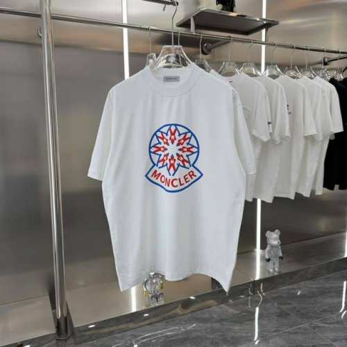 MONCLER 蒙口 2025春夏新款短袖t恤 个性印花 金属点缀男女同款 S M L XL XXL 五个码 黑色 白色