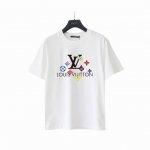 实拍细节图 +尺码表 louis Vuitton 路易威登 彩色Logo印花短袖 定制260克同缸染面料 手感非常舒服 春夏最新砖柜同步 时尚又个性 超级百搭好