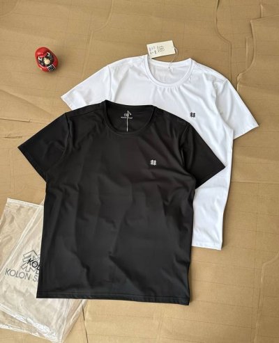 跑量款！Kolon Sport可隆T恤短袖夏速干弹力男士接触凉感防晒Upf70+圆领上衣 采用抑菌超细珠地速干冰丝弹力面料 手感凉爽，顺滑，细腻，弹性十足！ 不