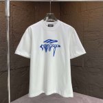 p 100 balenc* 巴黎* 2025春夏新款短袖T恤 重磅纯棉字母Logo立体硅胶 颜色：黑色 白色 安哥拉红 巧克力色 码数：S M L Xl Xxl