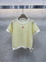 qx. Chane 25夏季新款镂空基础款针织短袖