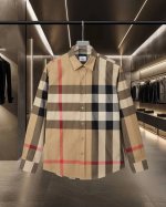 Bur 巴宝莉 Burberry爆款来袭 格纹弹力棉府绸长袖衬衫系列 2025Ss官网新款长袖 衬衫 衬衣，精美工艺 高端版本，专柜定制面料 透气舒适度高，精工