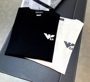 100 2025年新款丝光棉200克重短袖T恤上新：Ea阿玛尼～系列简约大方的风格一直未变，还是经典，硅胶工艺定制搭配字母图案设计组合一眼入！商务休闲都可以！
