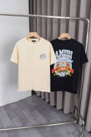 x033 Amiri 40Ss新款T恤，前后彩色图案+字母Logo印花，采用260克双纱全棉面料，面料柔软，潮流时尚百搭，男女同款。颜色: 黑色，杏色，尺码:M