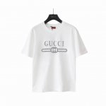 实拍细节图+尺码表 Gucci 古驰 镶钻双Glogo圆领T恤 选用客供定制针织100%纯棉面打造,面料手感细腻，厚实有质感的纯棉布 高密度的机织工艺，如棉絮般