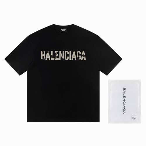 高版本Balenciga巴黎世家 植绒字母印花短袖，Oversize版型，面料采用250克纯棉布料，水洗做旧效果 -衣肩服缝链后接幅采内用包0.8Cm捆条，特