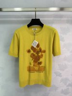 loewe 2025 夏季新款 度假系列 针织短袖，黄白棉圈圈印花，清爽多巴胺色彩，点亮你的夏天！时尚又透气，必备单品 2色3码Sml P200