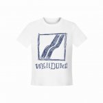 We11Done 2025夏季新款设计款素描方块字母Logo正肩短袖T恤 女款 全网独家纯棉高品质 款号：We05 尺码：S M L 颜色：白色 黑色