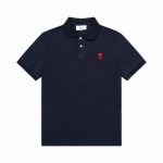 116# Ami Paris春夏反领经典爱心刺绣字母A桃心纯棉男女Polo衫短袖 颜色：黑色 白色 天兰 灰色 卡其色 彩兰 宝兰 军绿 墨绿 紫色 码数：S-