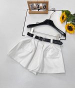 Jorya* 25Ss春夏新款 设计感配腰带休闲裙裤丨独家高版出品！高腰A字版型，对梨形身材超级友好，轻松遮肉显瘦，随便搭个T恤就很时髦。配腰带双口袋设计，可甜