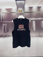 balg*巴黎世家 2025夏季双B恶搞字母小标Logo印花坎肩汗背心 运动健身 简约风 走秀款 圆领无袖T恤衫 宽松版型 男女同款 上身效果很赞 透气 颜色