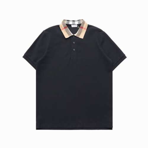 顶级复刻版本]品名: Burberry 巴宝莉 经典格纹翻领polo衫短袖T恤 款号 5001 颜色 黑色 白色 宝蓝色 卡其色 墨绿色 尺码 M-Xxl 面料