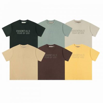 fear Of God Fog复线 #F06 Essentials 第八季双排大小字母立体胶字母T恤 颜色：梅紫色 骑士绿 海豹灰 轻奢杏 鹅黄色 雾霾蓝 尺码