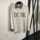 P180款号20251154 Dio*新款 老花Logo提花 刺绣字母长袖丝质衬衣，白色，黑色，Sml， M码；肩宽50，胸围112，袖长56，衣长73-81
