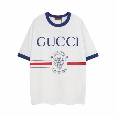 全年有货不下架 gucci 古驰 25Ss早春1921行李员徽章印花新款Logo圆领短袖 25年新款爆款260克重 定织纯棉面料 舒适透气不易变形 三标齐全 宽