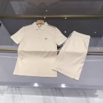 套 三色高端品质时尚休闲短袖翻领套装