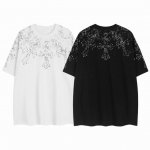 白底细节图 款号 04-高端品质 25夏季最新款Choicehearts十字架烫钻短袖 面料 280G双纱纯棉 颜色 黑 白 尺码 S-Xl
